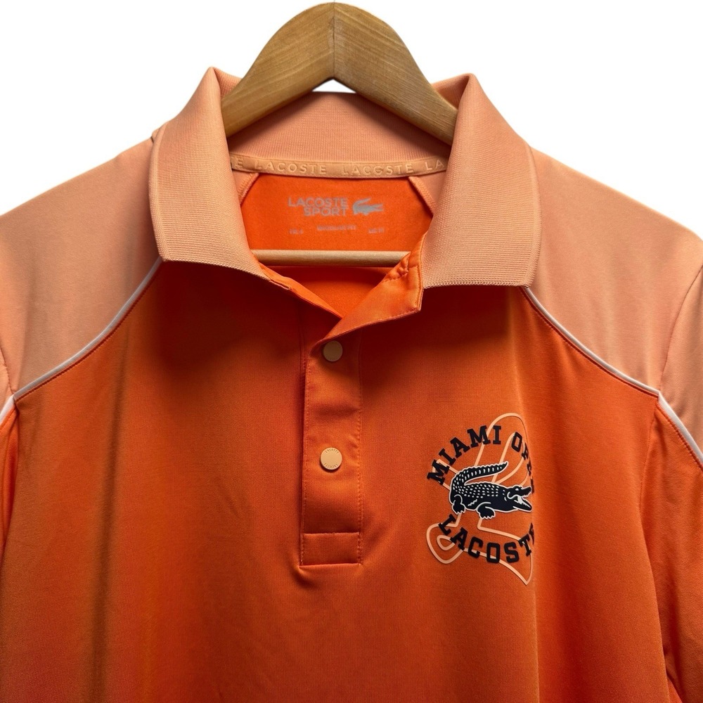 Lacoste Orange & Peach Miami CF Polo Shirt